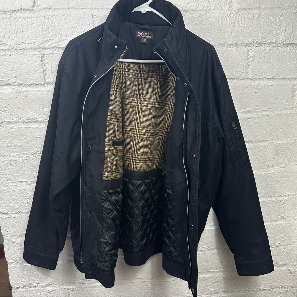 Michael Kors Black Coat with Checkered Lining